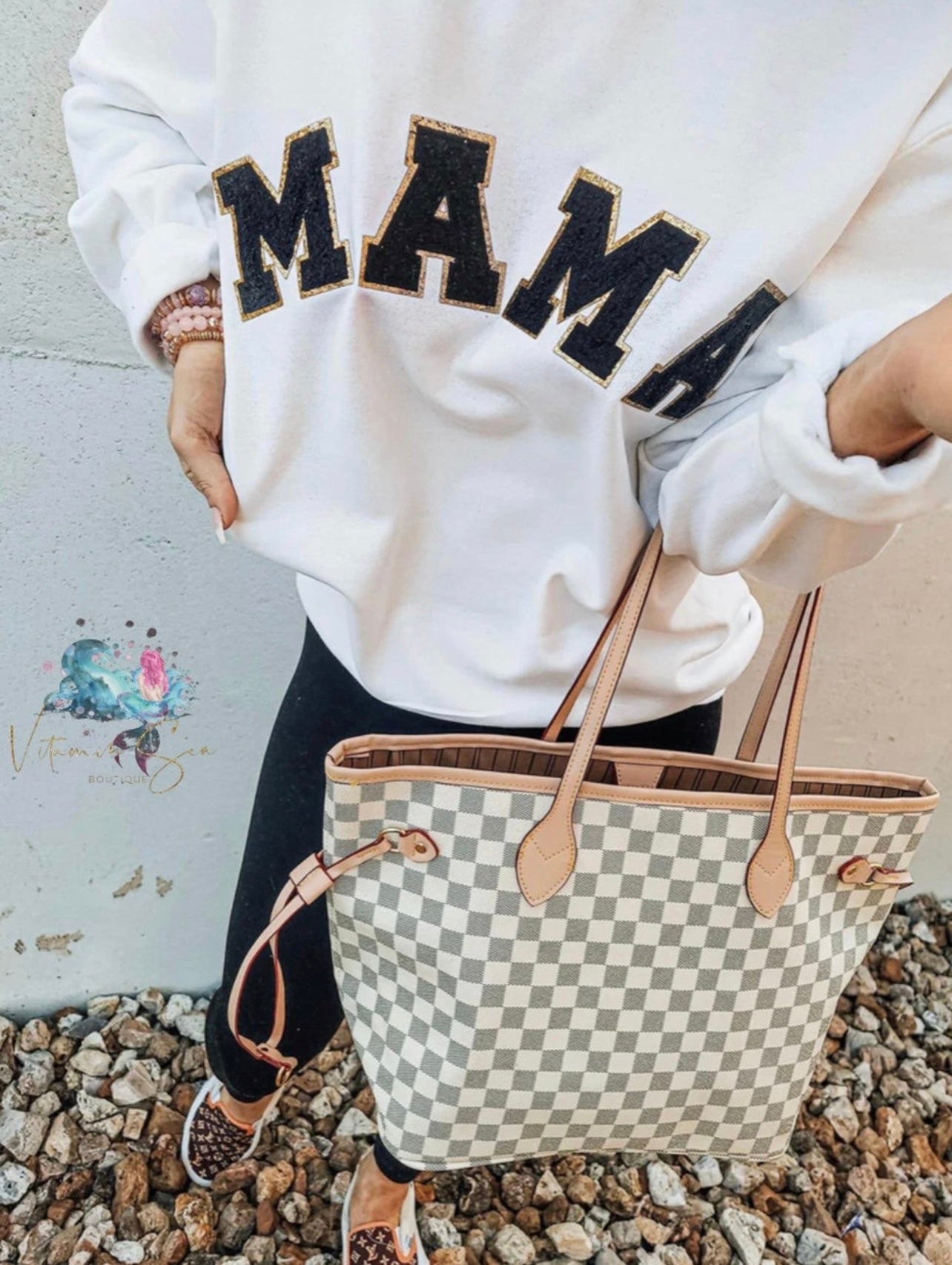 Mama Letter Patch Sweatshirt or Tee