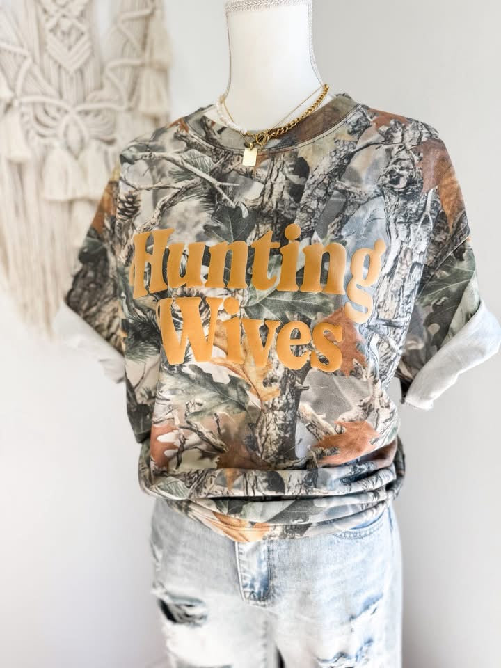 Hunting Wives Camo Puff Tee