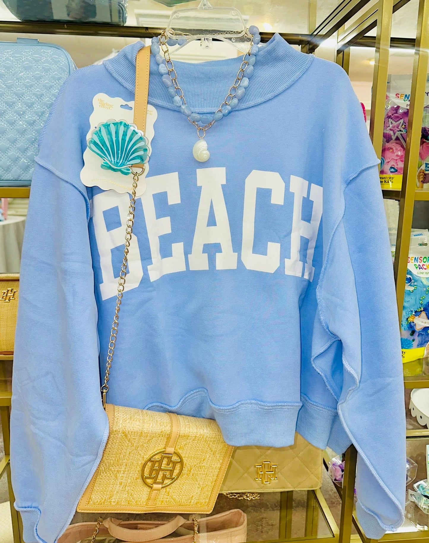 Beach / Lake Reversible Mockneck Sweatshirt