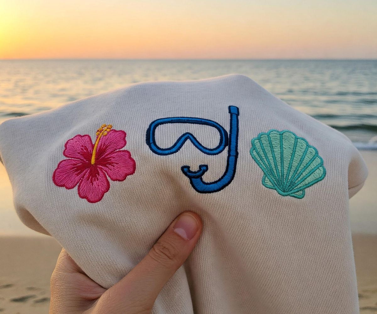 Island Life Embroidered Sweatshirt