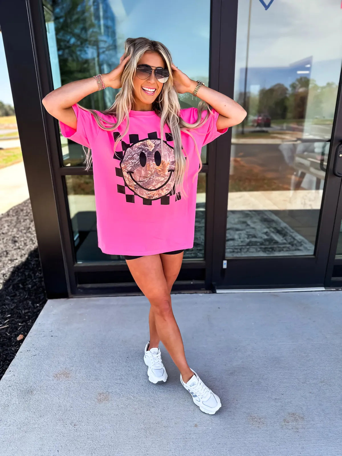 Neon Camo Smiley Tee