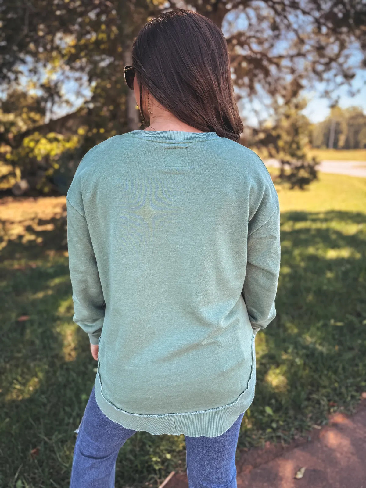 Faux Rhinestone Deer Pullover
