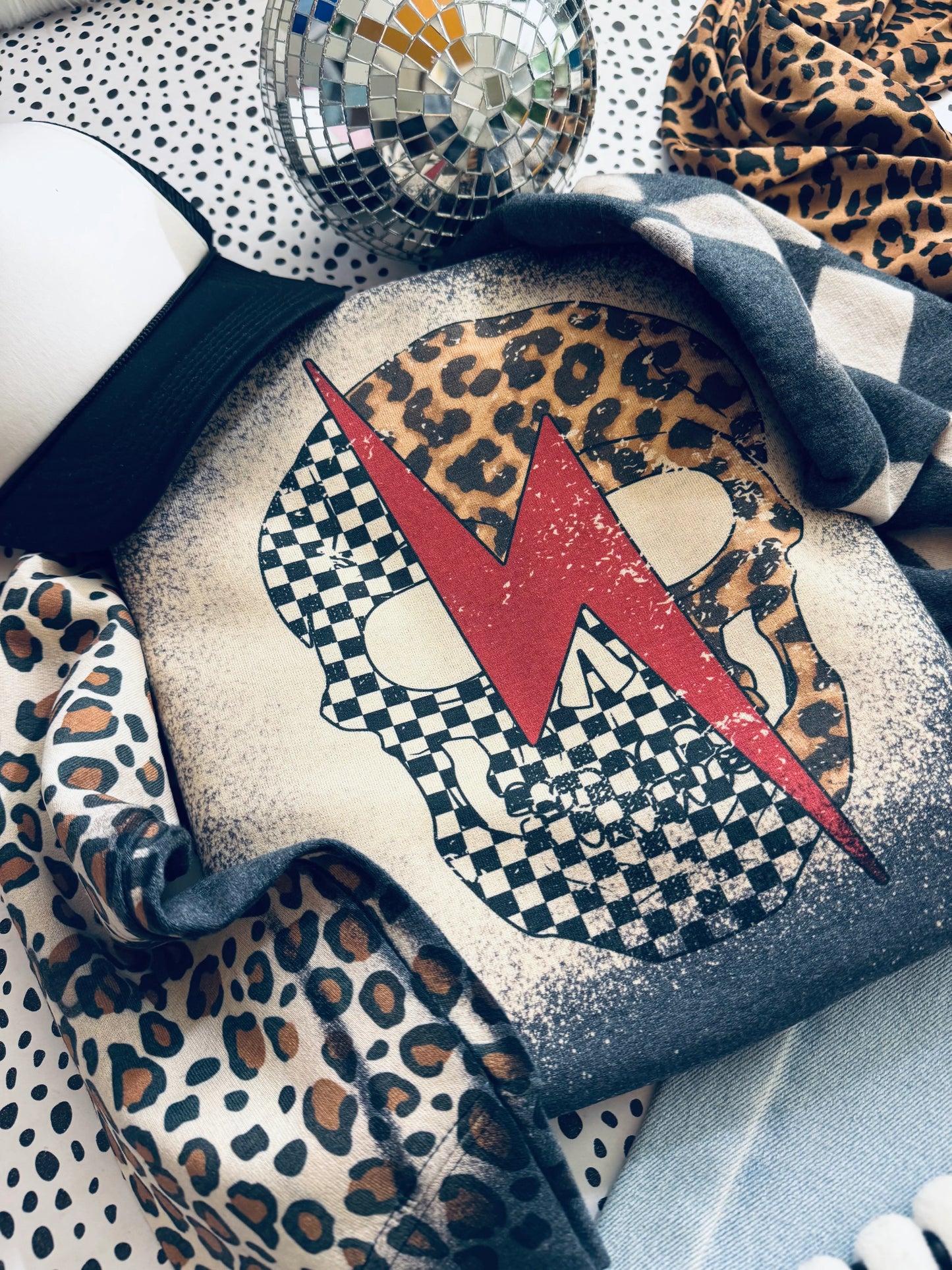 Split Personality Distressed Sweatshirt