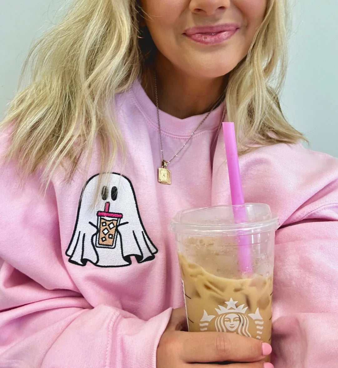 Ghostie Drinks Embroidered Sweatshirts