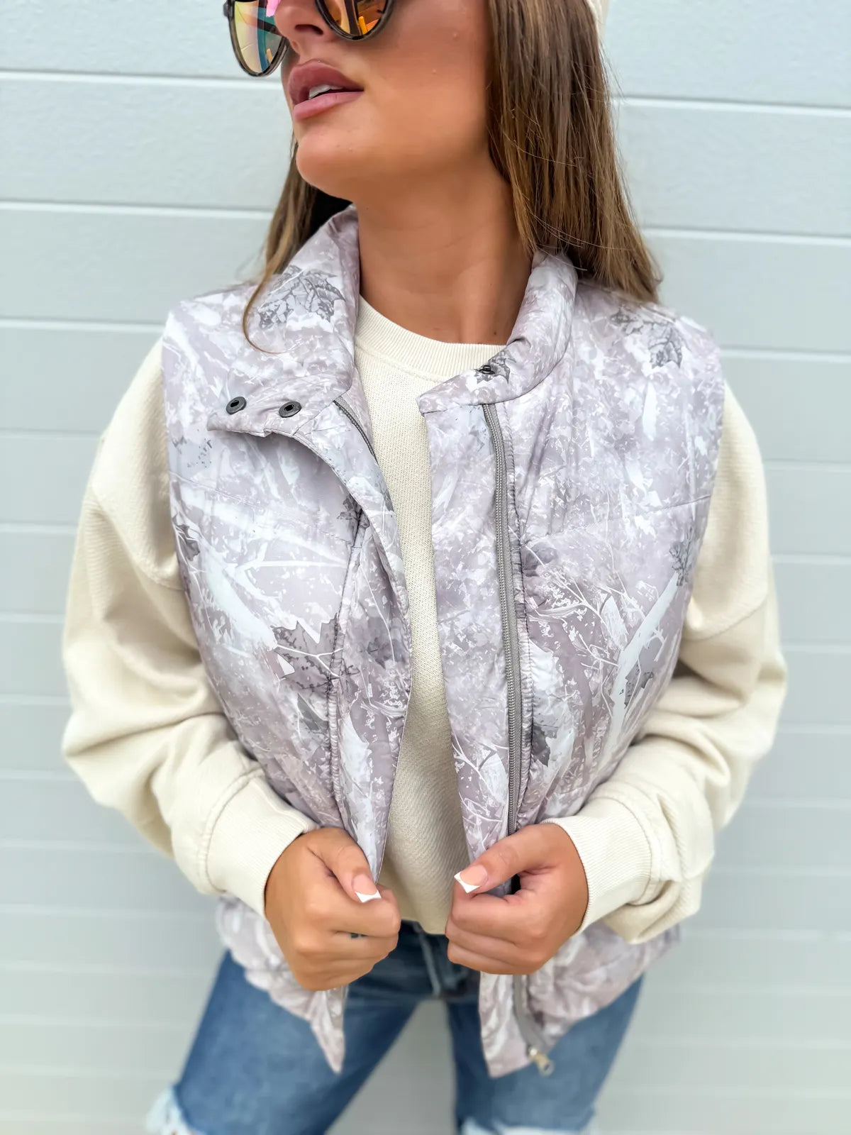 Light Gray Camo Puffer Vest