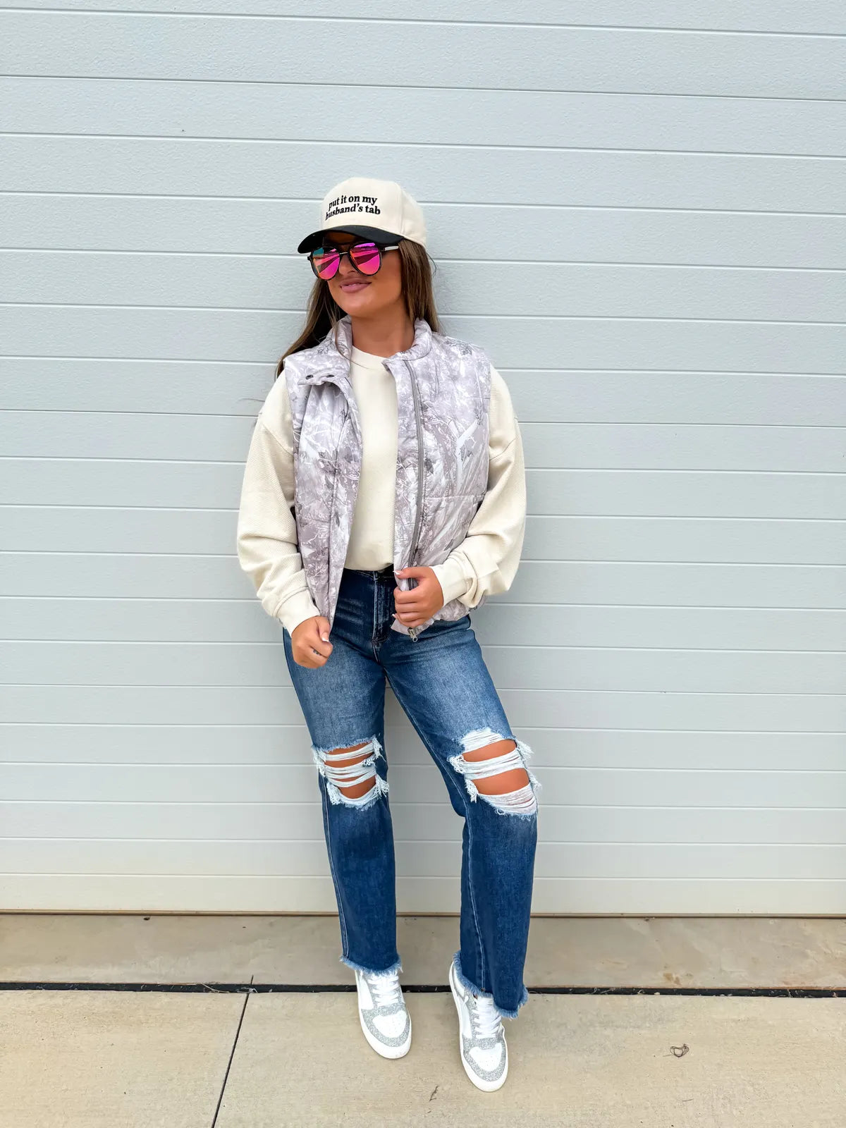 Light Gray Camo Puffer Vest