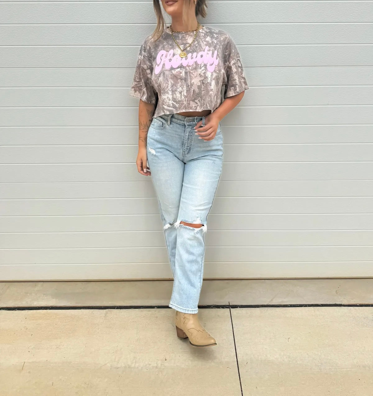 Howdy Camo Cropped Tee