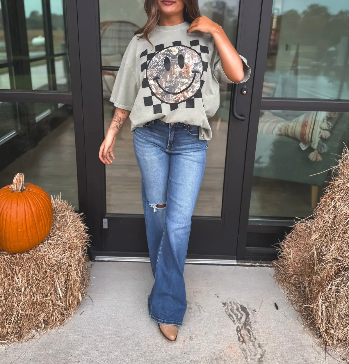 Camo Smiley Sandstone Tee