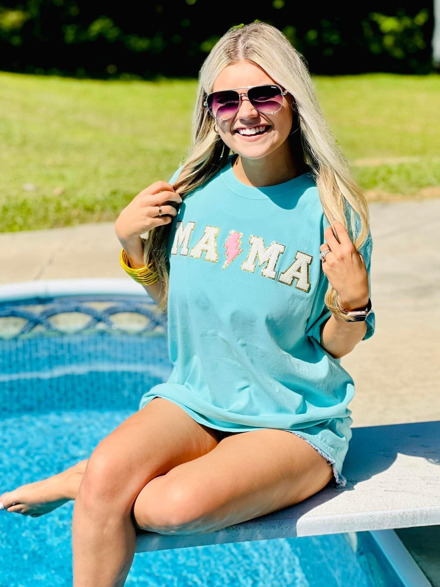 Mama Lightning Patch Tee
