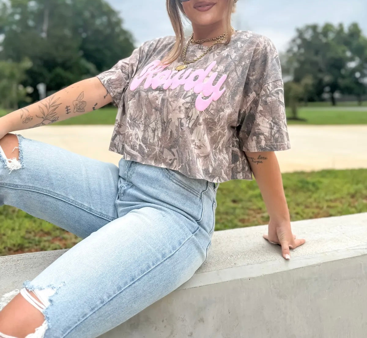 Howdy Camo Cropped Tee