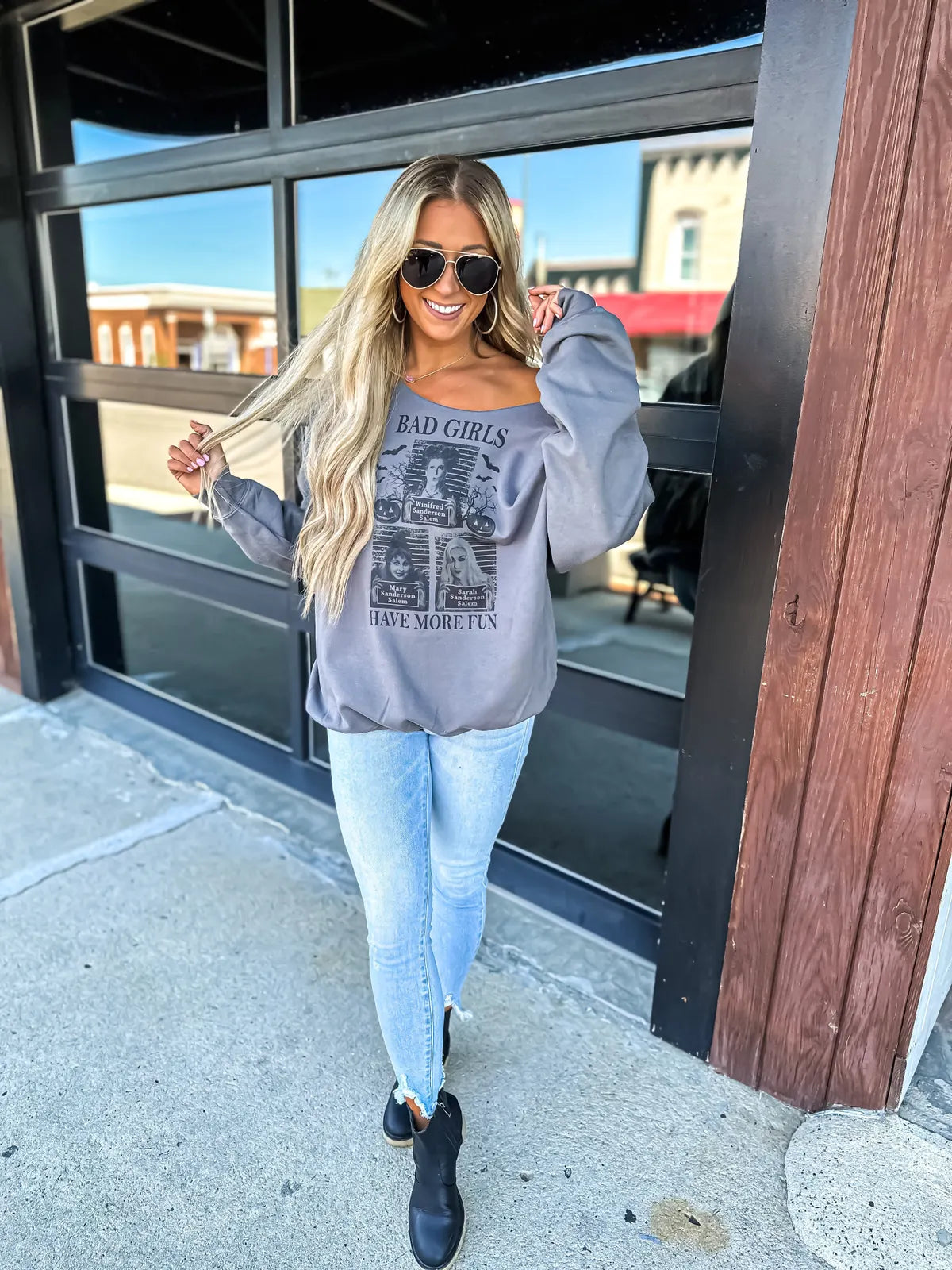 Bad Girls Have More Fun Off Shoulder Sweatshirt