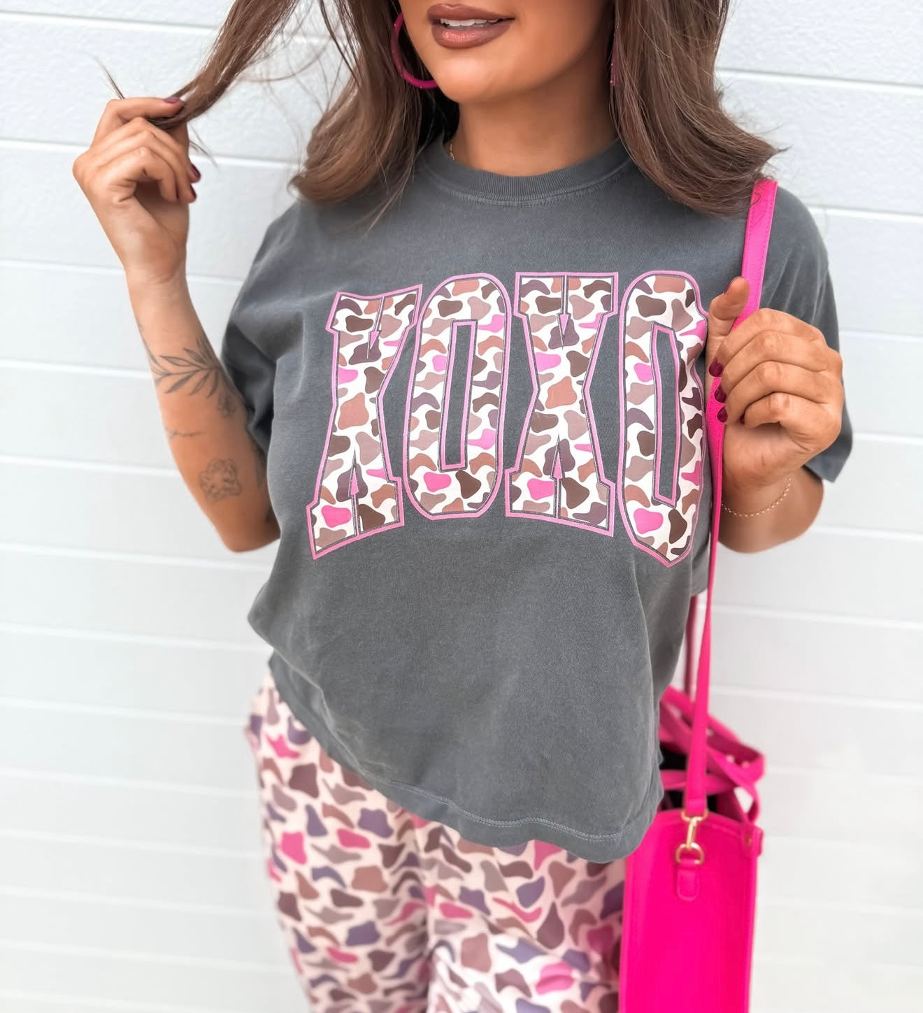 XOXO Pink Camo Tee