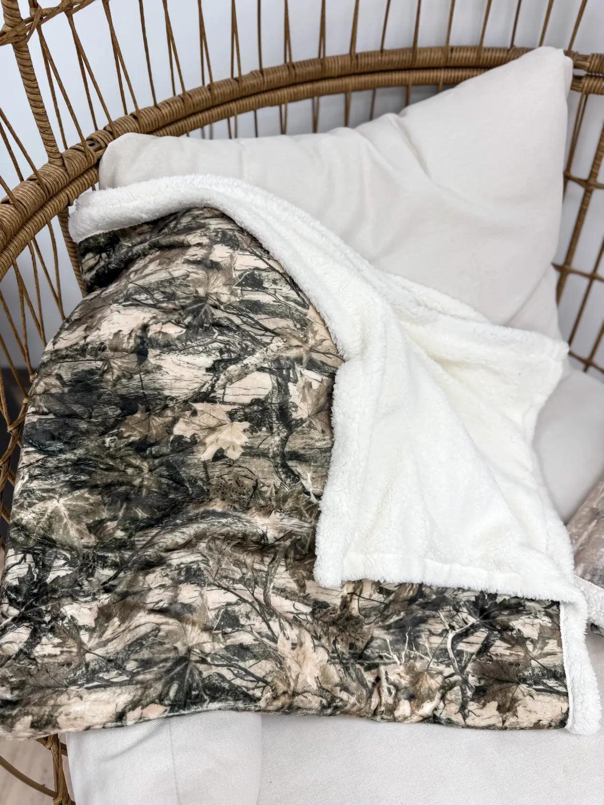 PREORDER Dark Camo Fur Blanket
