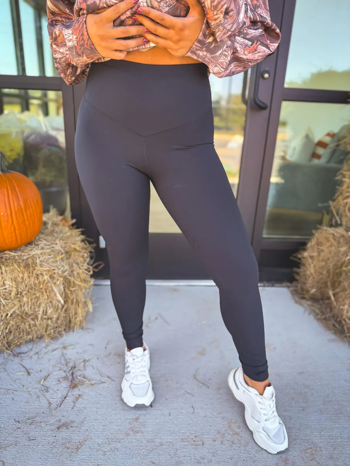 PREORDER Black Ribbed Leggings