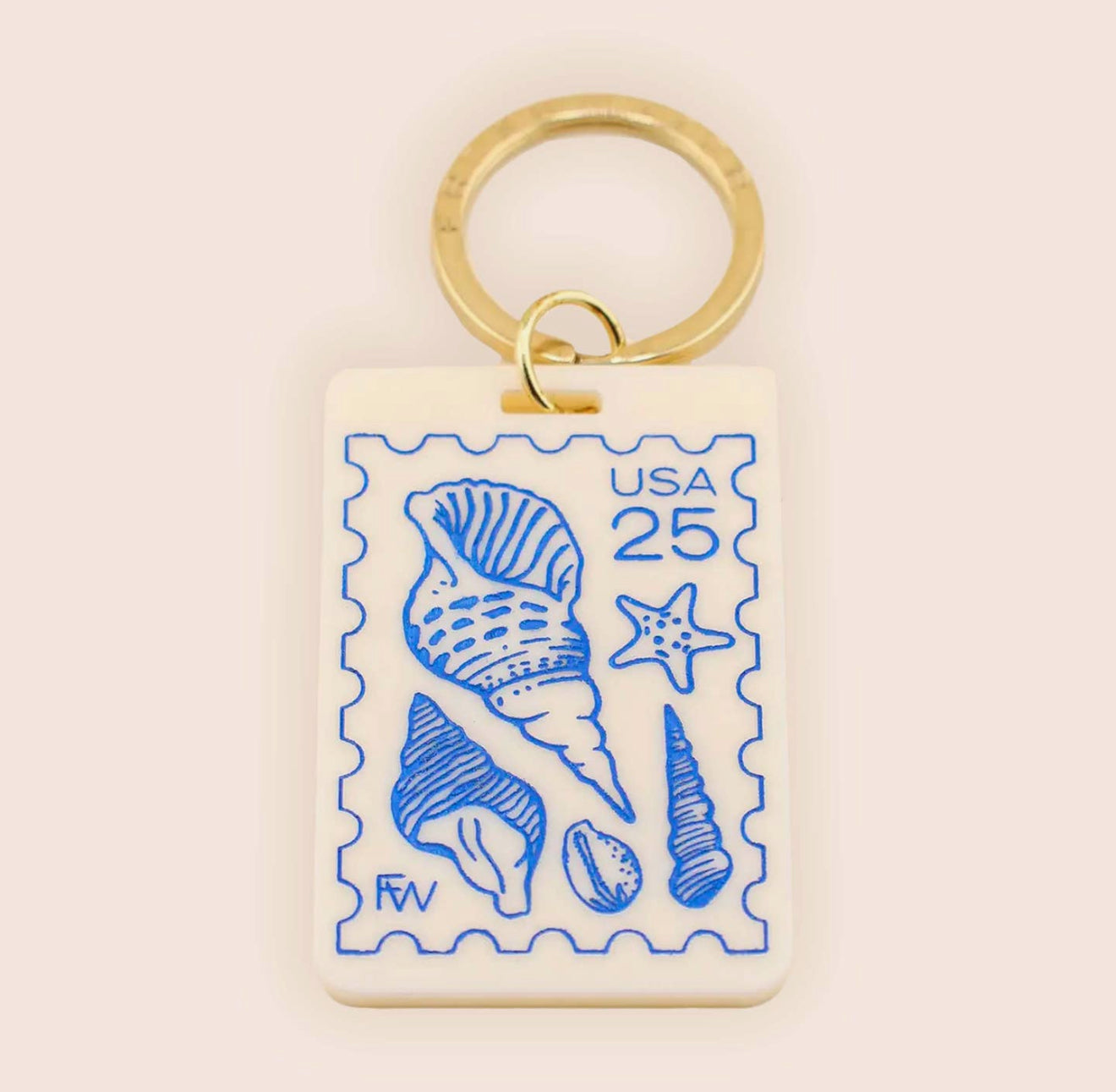Seashell Stamp Keychain
