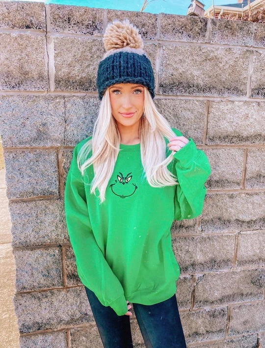 Green Guy Embroidered Sweatshirt