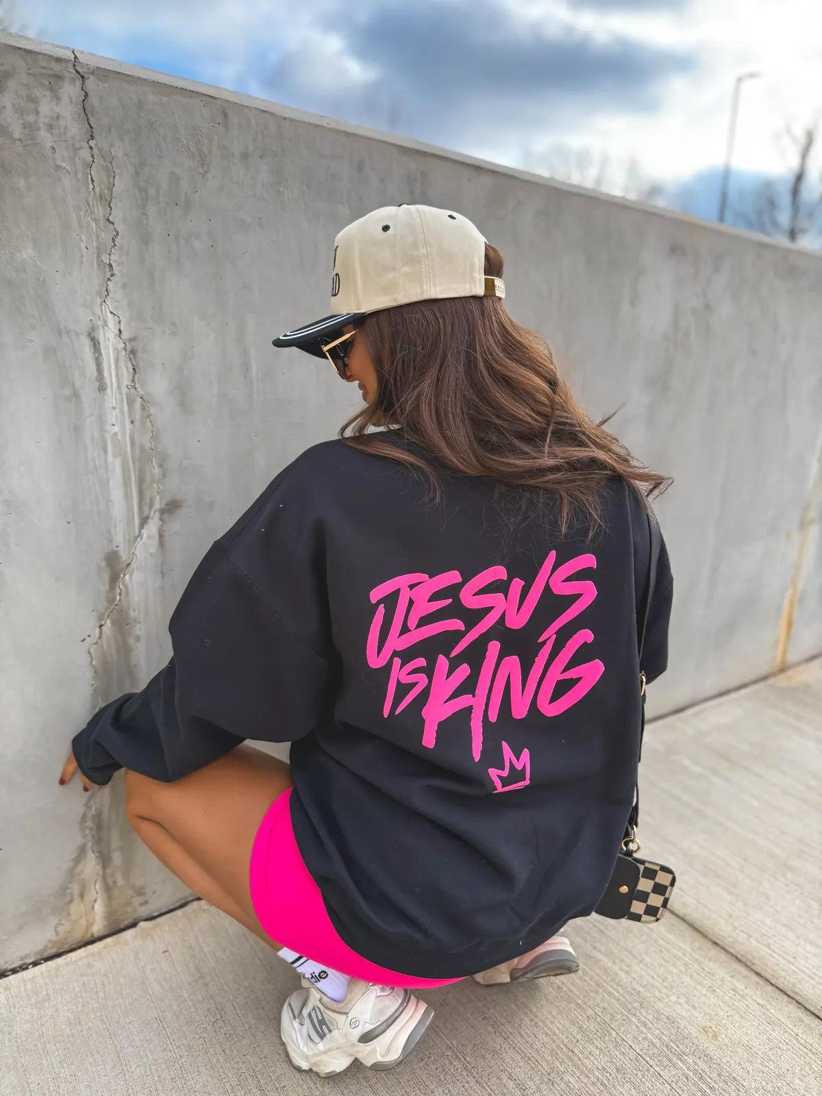 Jesus is King Neon Puff Sweatshirt