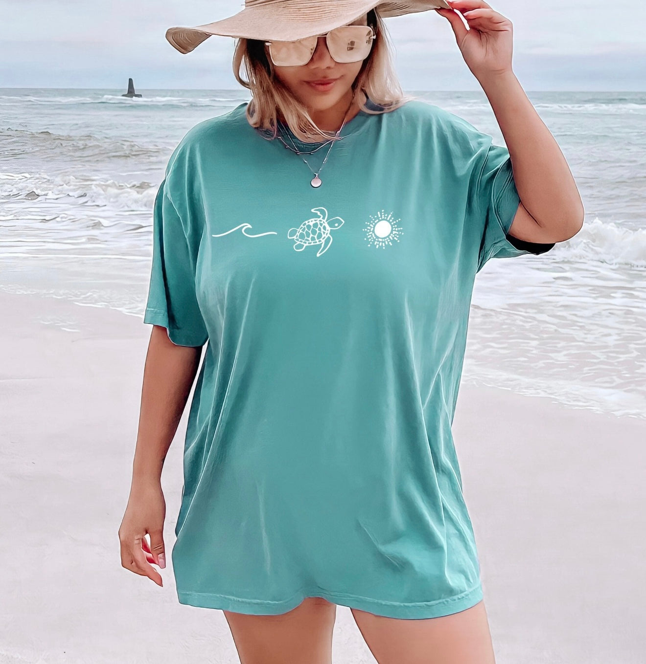 Wave Turtle Sunset Tee