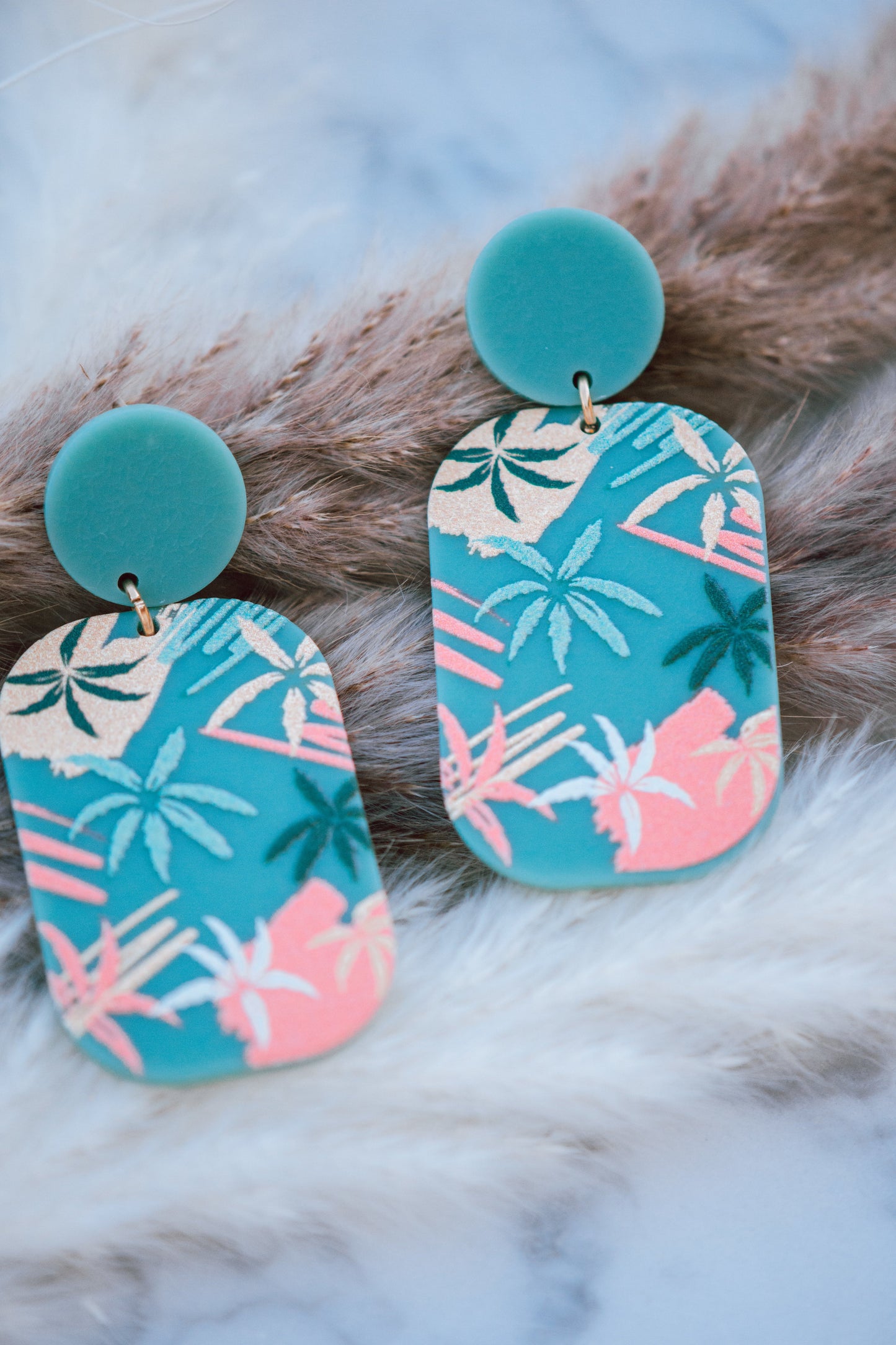 Pop Art Acrylic Tropical Drop Earrings