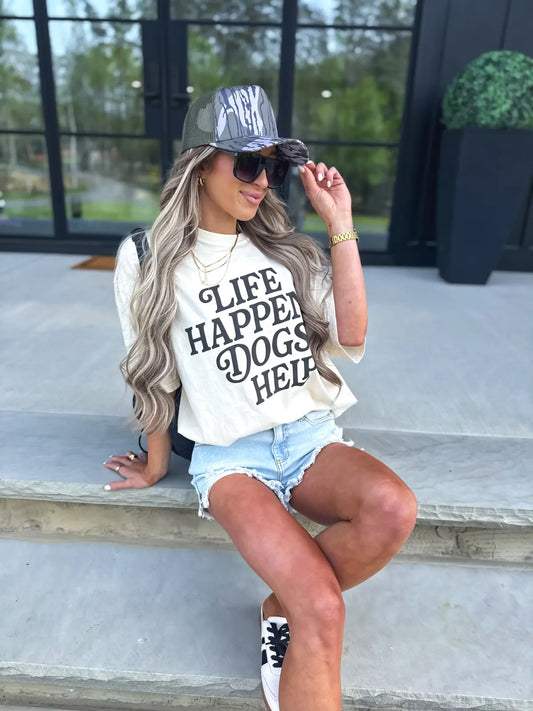 Life Happens Dogs Help Tee