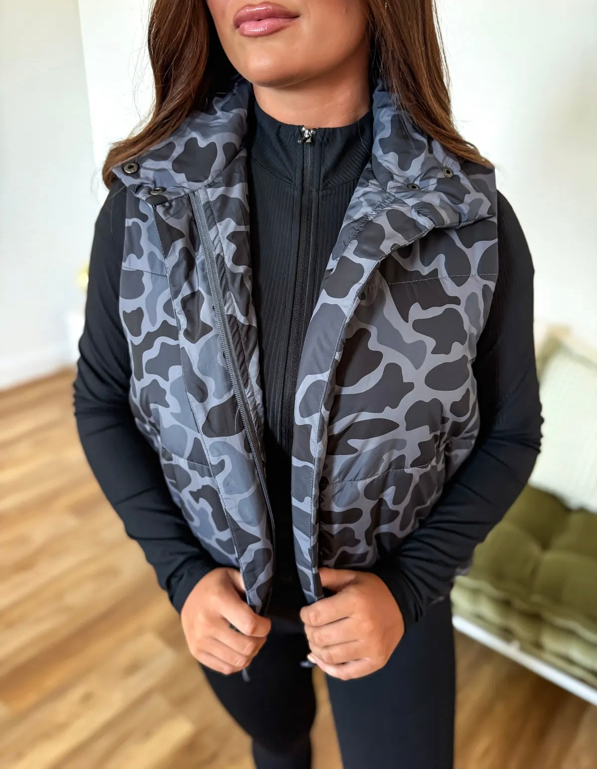 Preorder Blackout Duck Camo Puffer Vest