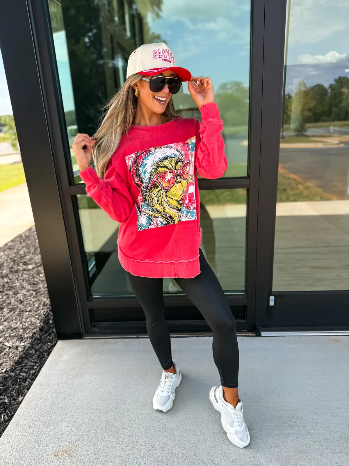 Grinch Bubblegum Acid Wash Pullover