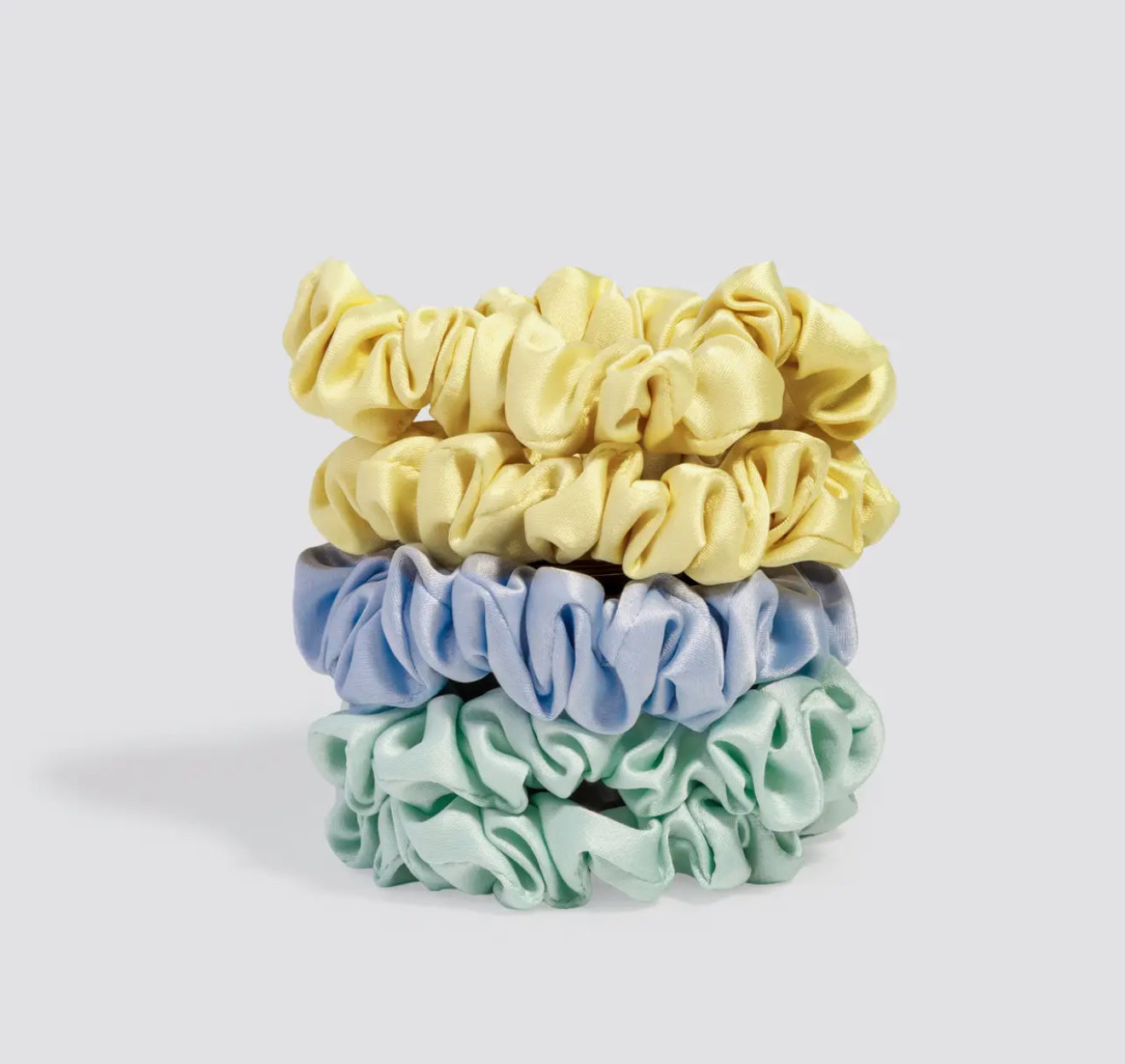 Coastal Pastels Satin Scrunchies - 5pc Set