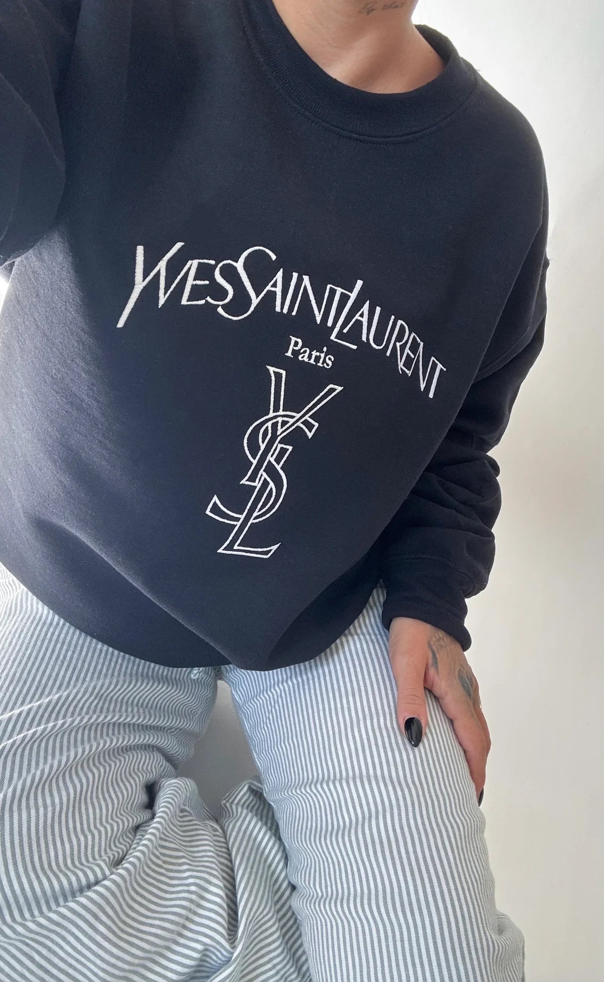 Preppy Paris Embroidered Sweatshirt