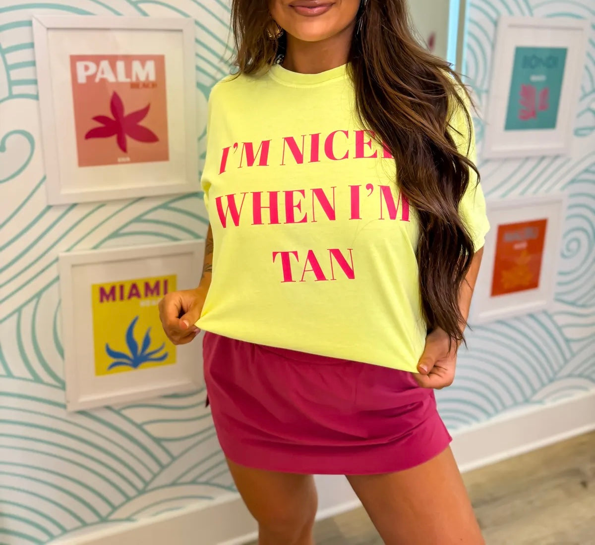 I’m Nicer When I’m Tan Neon Lemon Tee