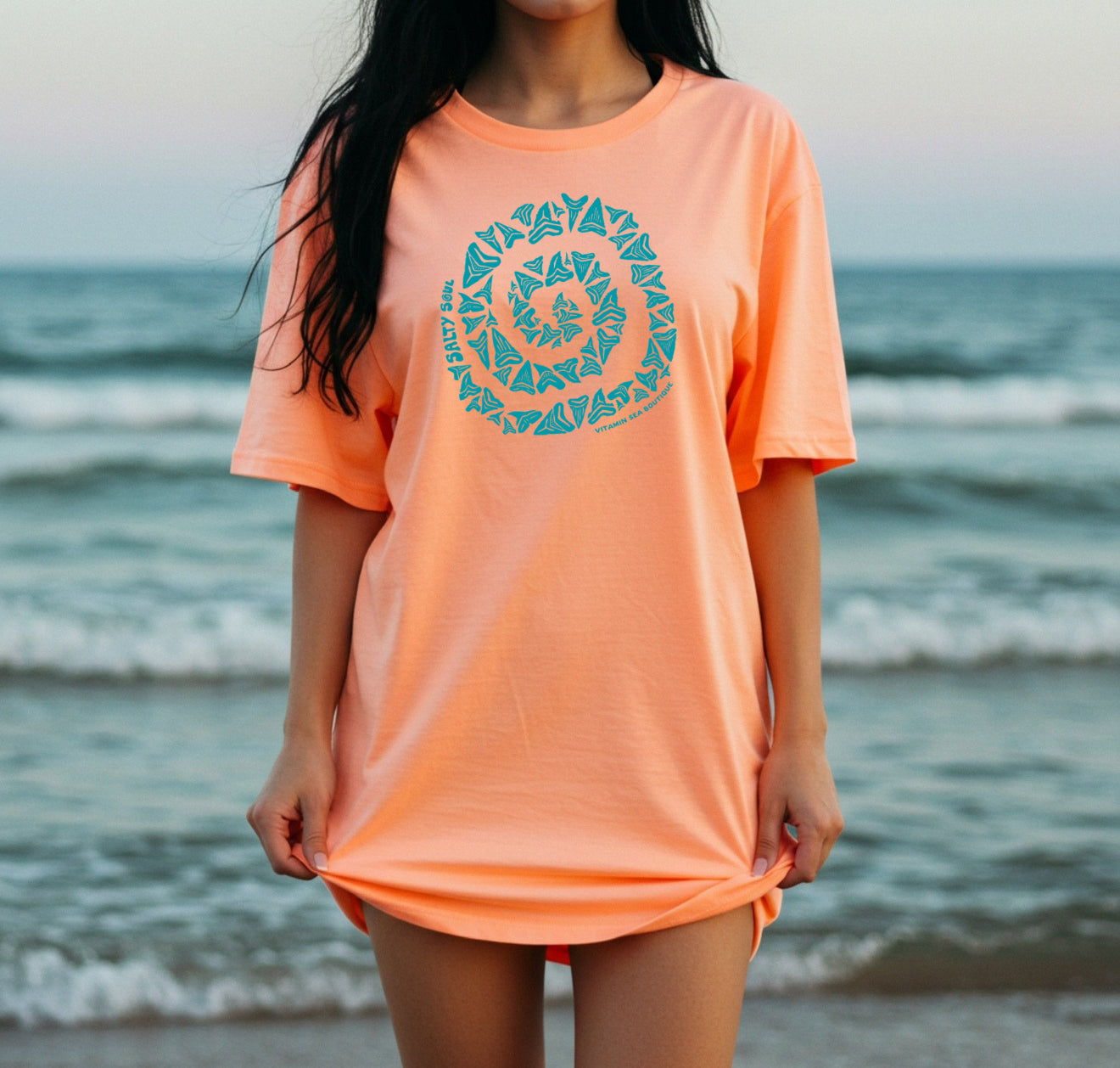 Salty Soul Shark Tooth Tee/Mockneck