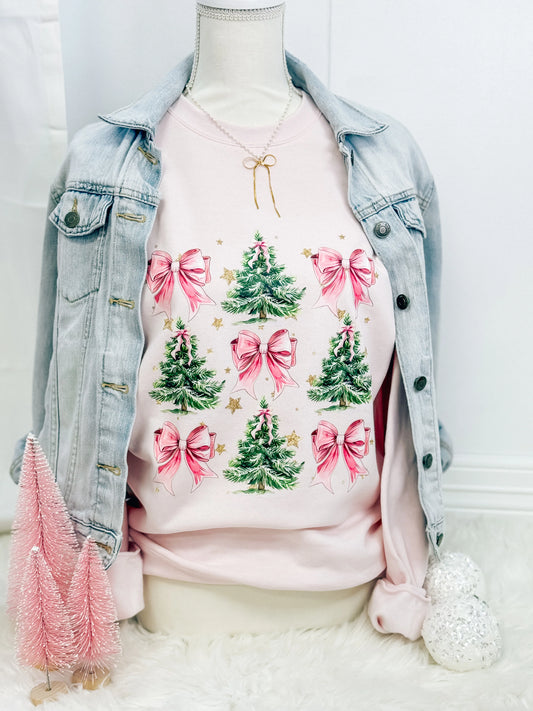 Christmas Coquette Bow Tree Sweatshirt