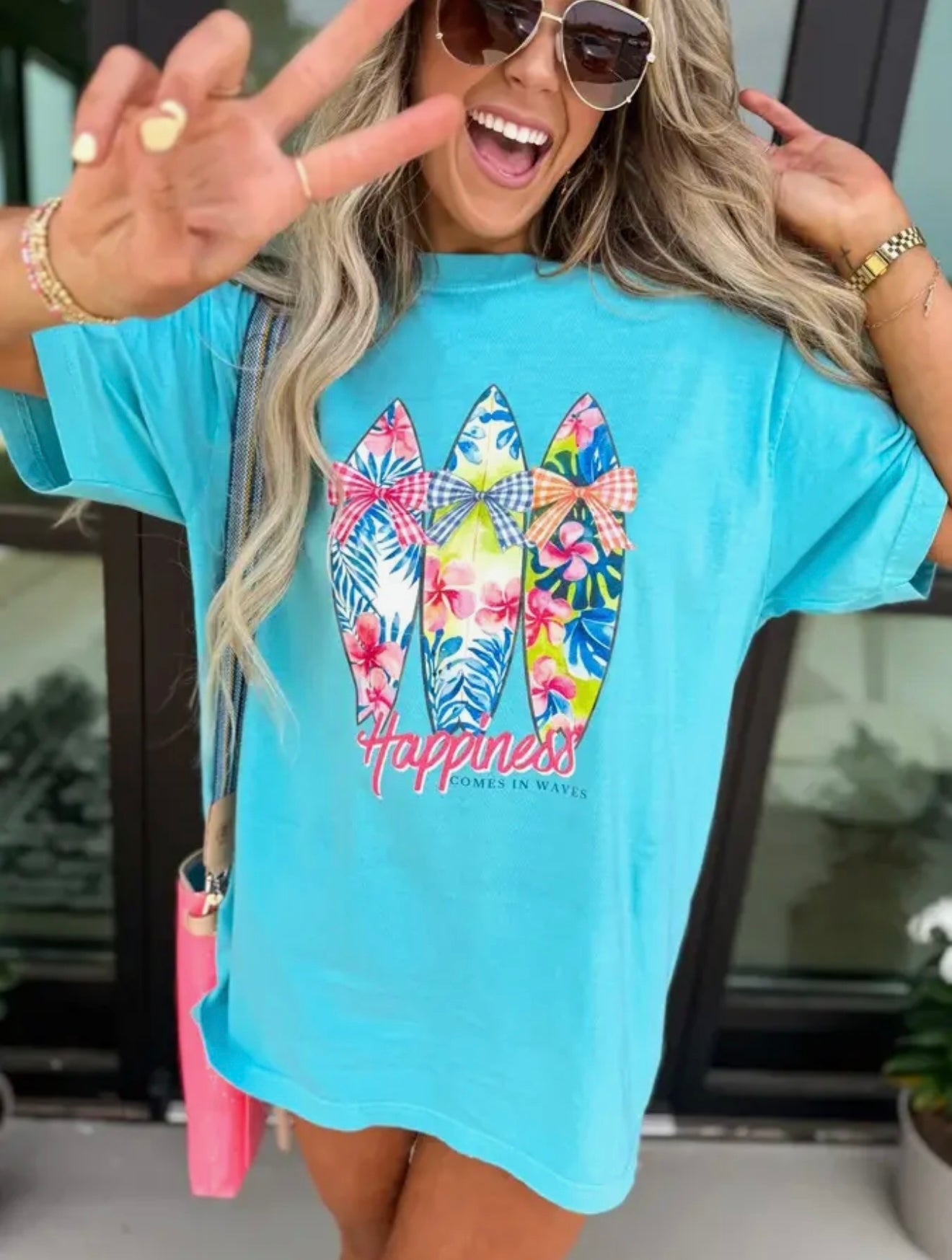 Happiness Comes in Waves Tee