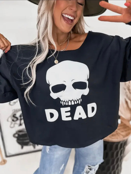 Dead Cropped & Off Shoulder Sweatshirt