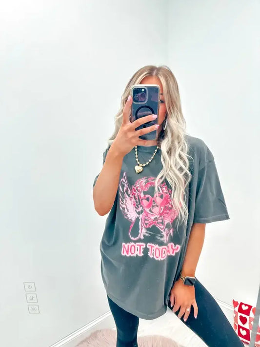 Not Today Cupid Peace Sign Tee