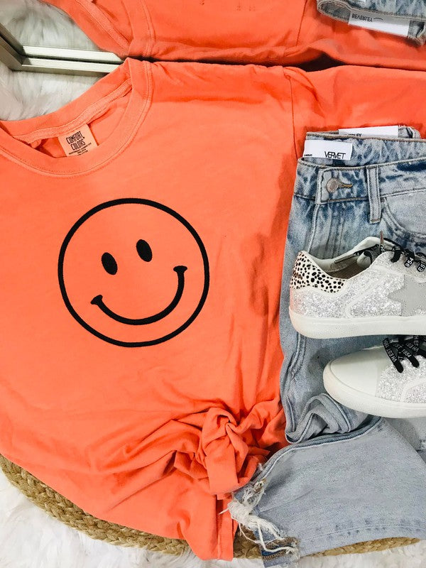 Happy Face Embroidered Tee