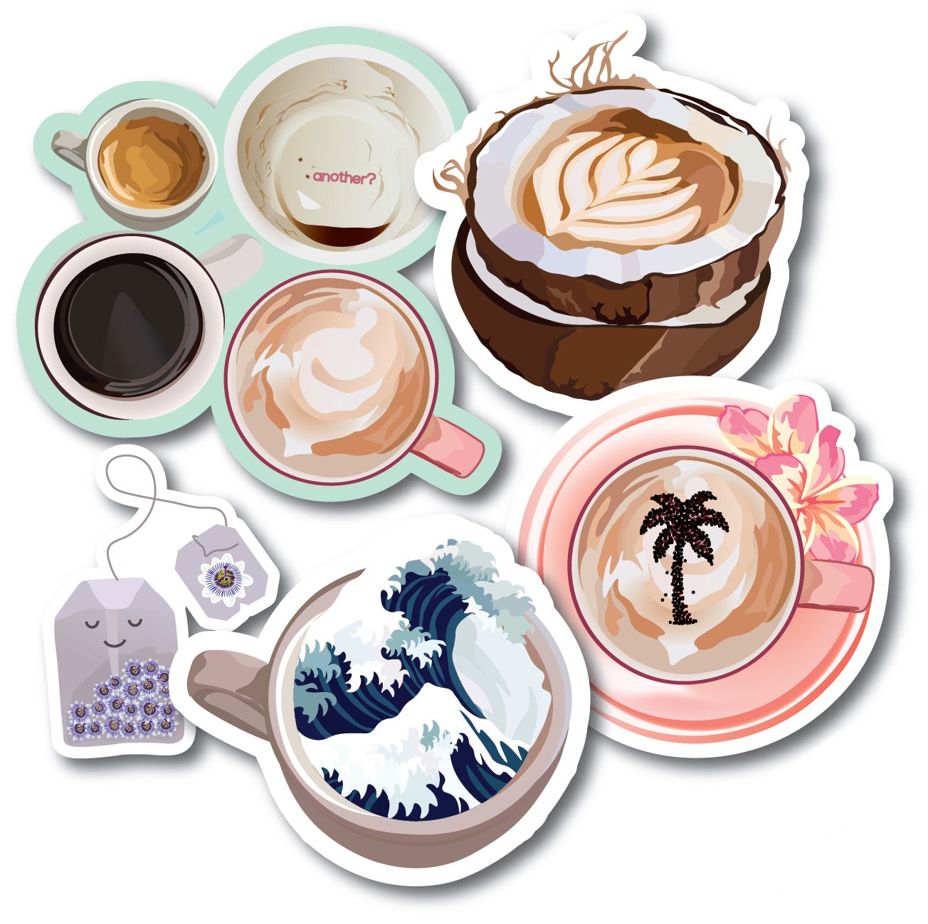 Palm Tree Latte Sticker