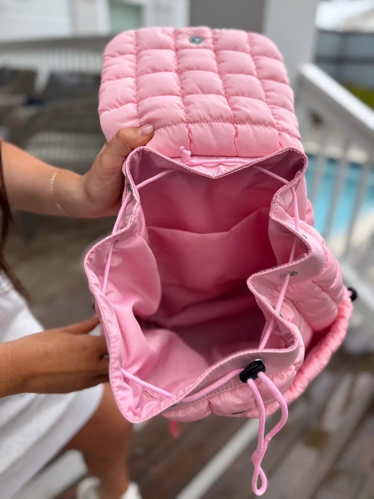 PREORDER Pink Quilted Backpack