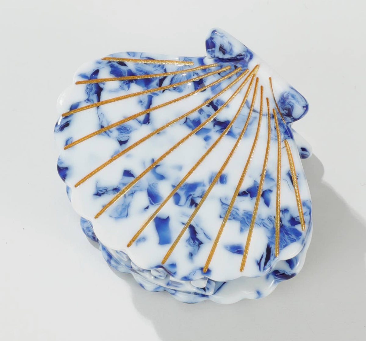 Coastal Blue Seashell Claw Clip