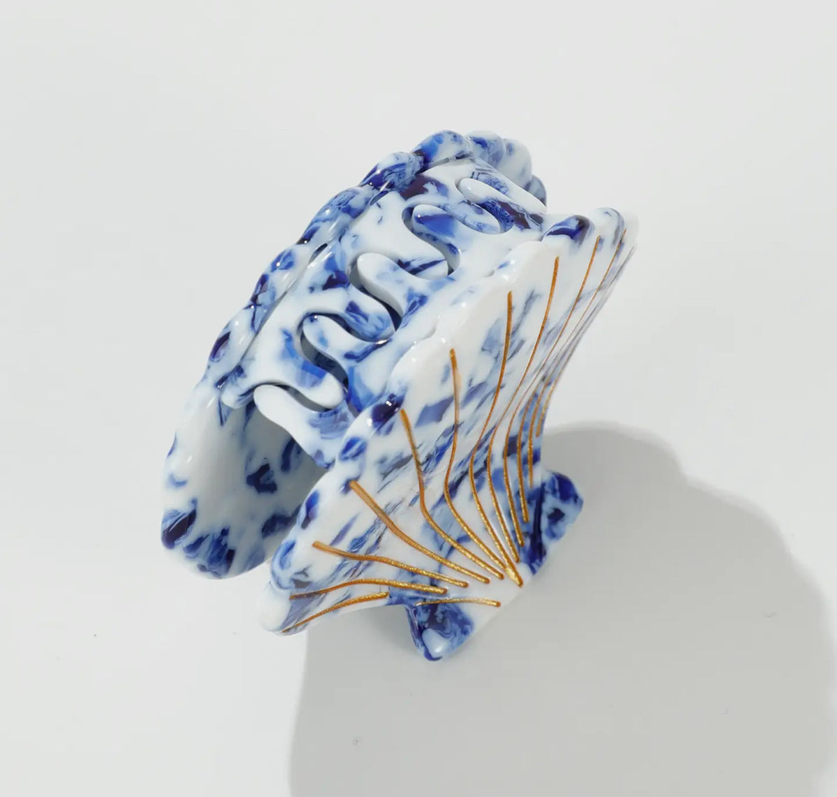Coastal Blue Seashell Claw Clip