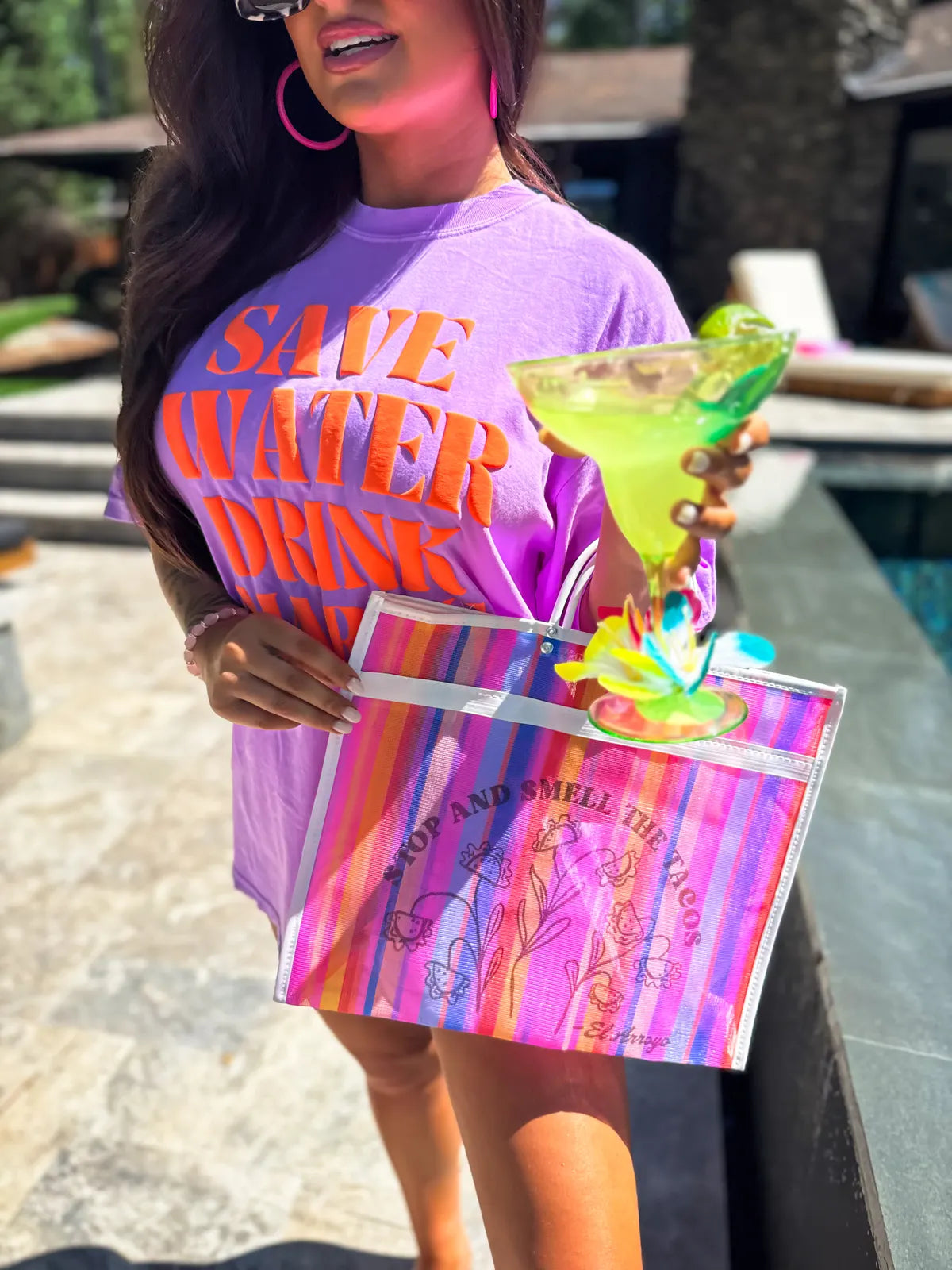 Save Water Drink Margs Electric Purple Tee