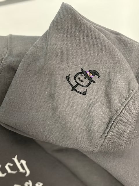 Witch Please Embroidered Crewneck
