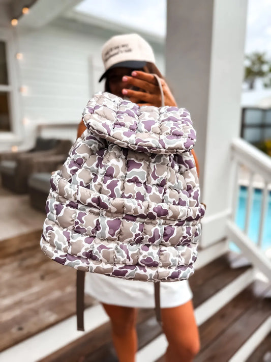 PREORDER Duck Camo Quilted Backpack