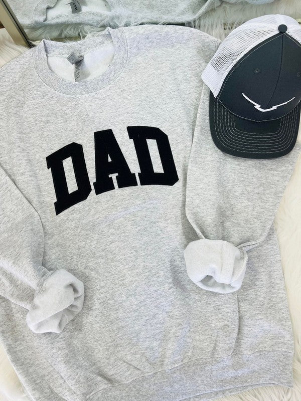 Dad Varsity Black Applique Sweatshirt