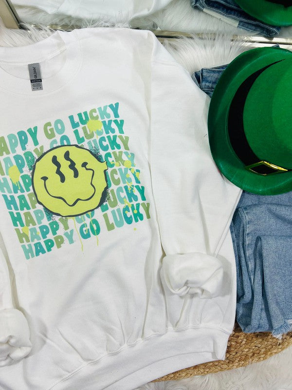 Happy Go Lucky Drippy Happy Sweatshirt