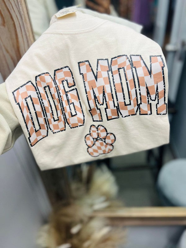 Dog Mom Checkered Paw DTF Tee