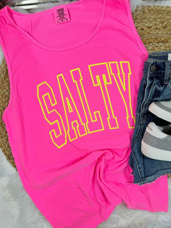 Salty Varsity Hollow Curved Puff Tank