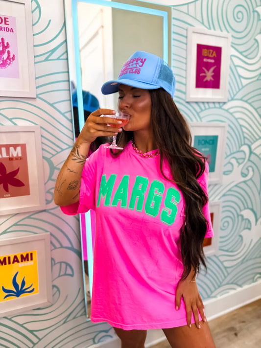 Margs Hot Pink Varsity Tee