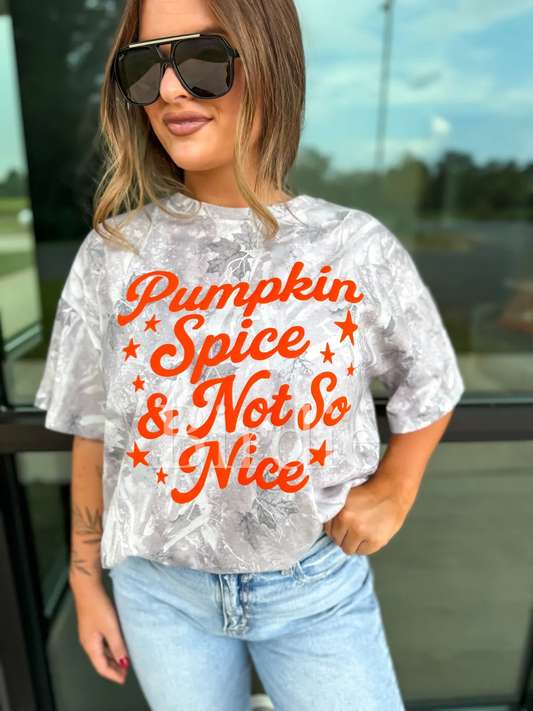Camo Pumpkin Spice Not So Nice Tee