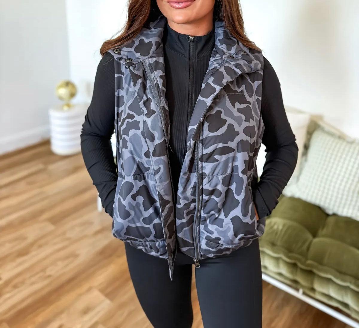 Preorder Blackout Duck Camo Puffer Vest