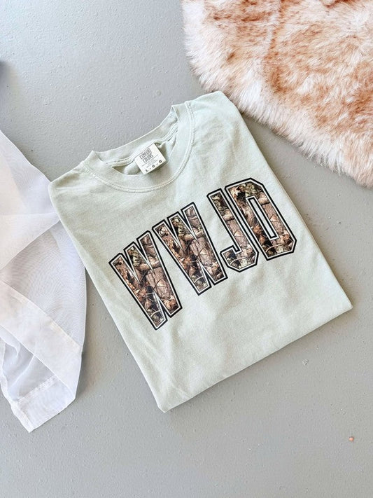 WWJD Varsity Camouflage Tee
